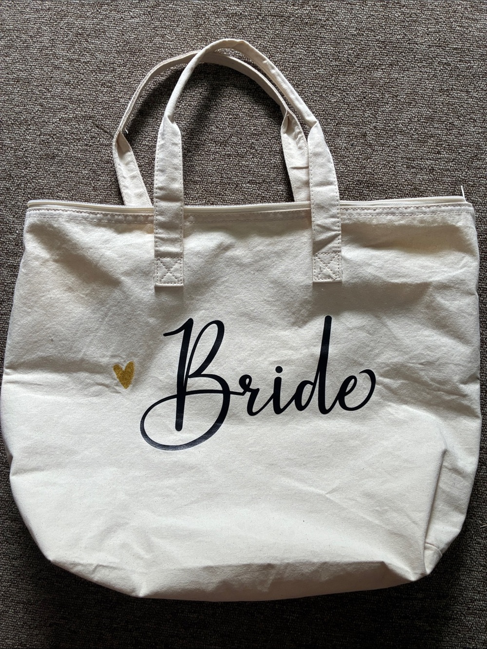 Bride Canvas Tote Bag in Cream
